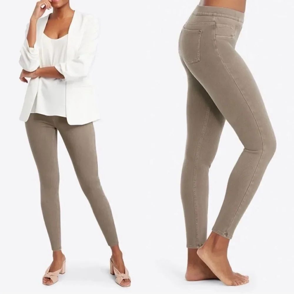 SPANX Earthy Taupe Neutral Jean-ish Jeanish Twill Shaping Legging